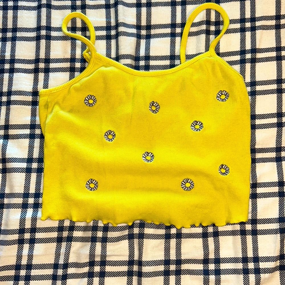 Yellow Flowery Crop Top